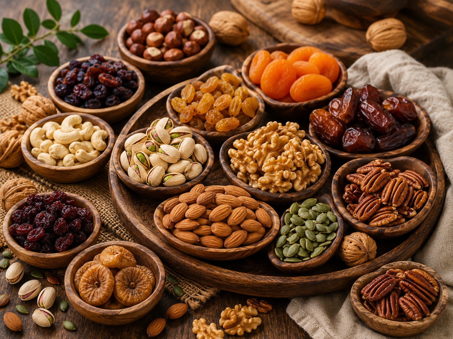Artisan food ingredients in bowls